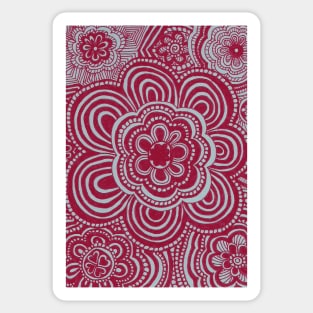 Red Cinnamon Floral Snowflakes Sticker